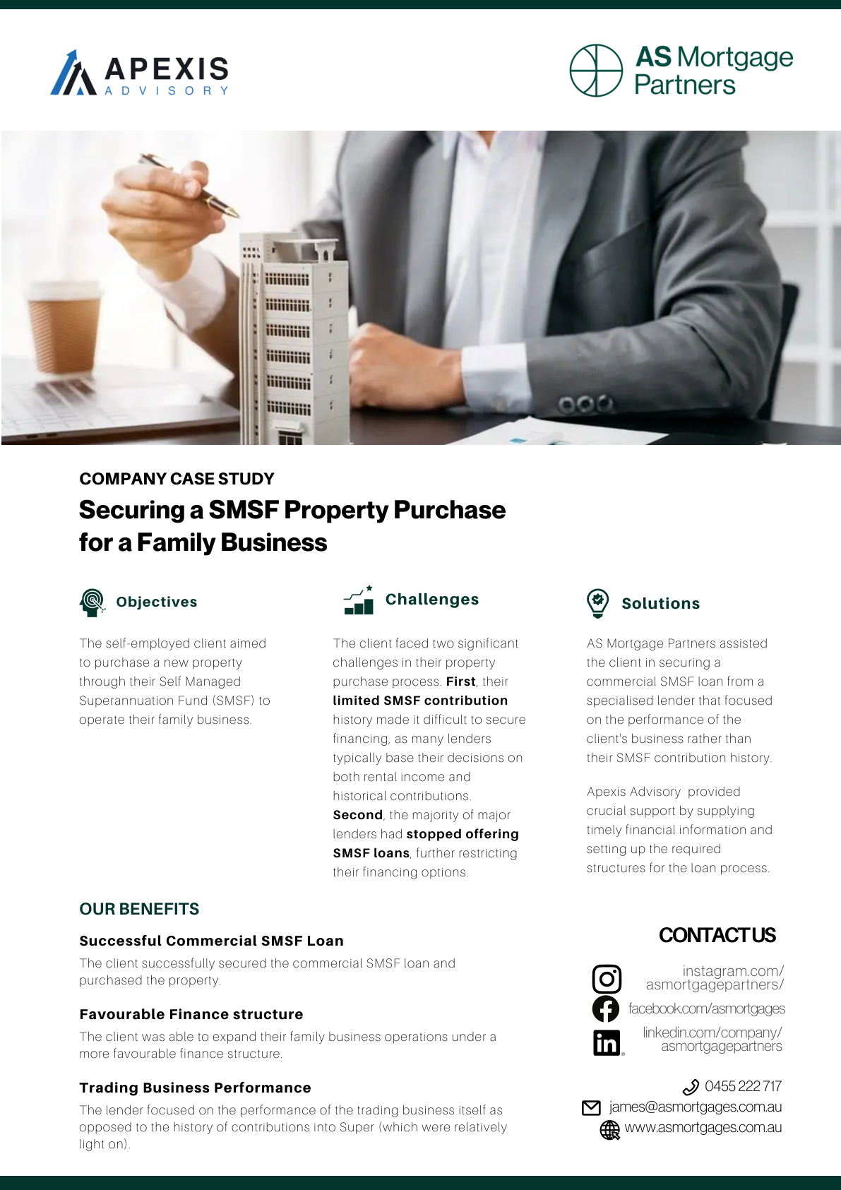 AS Mortgage case study - Securing a SMSF property purchase for a family business